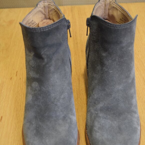Lucky Brand Ankle Boots Gray Suede Womens Size 6 Used Chunky Heel "LK-LILYE" - Picture 7 of 11